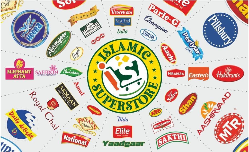 Collage of brands available at Islamic Superstore